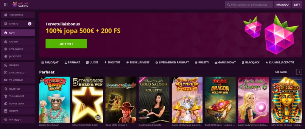 Malinacasino Homepage